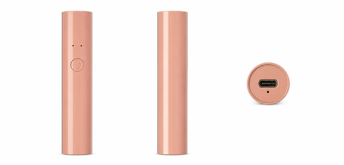 Rose gold cylindrical bottle shell