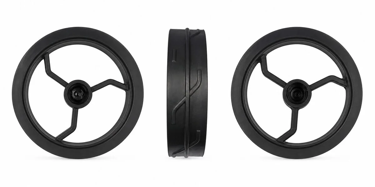 Plastic hand wheel component