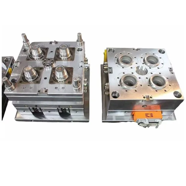 Injection mold halves showing cavity detail