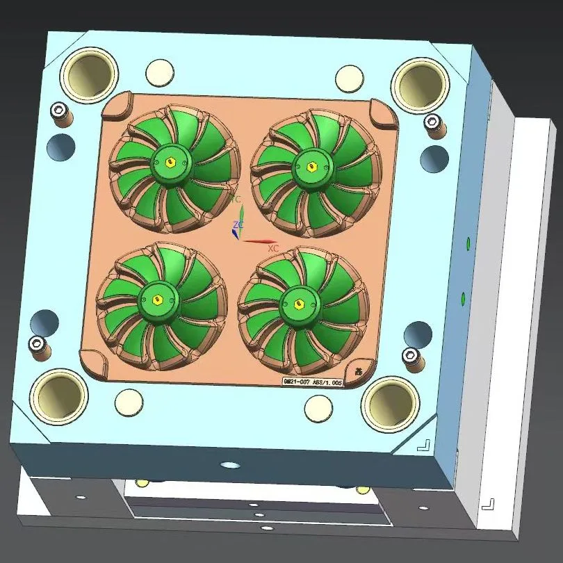 CAD view of a multiple-cavity layout